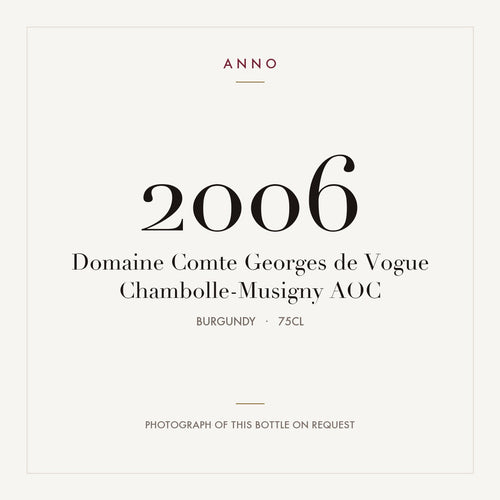 Domaine Comte Georges de Vogue Chambolle-Musigny 2006 AOC 0,75l, Borgogna — card dell'annata ANNO; foto della bottiglia reale disponibile su richiesta