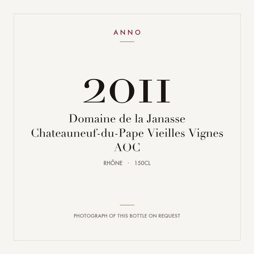 Domaine de la Janasse Chateauneuf-du-Pape Vieilles Vignes 2011 AOC 1,5l, 隆河 — ANNO 年份卡；實際酒瓶照片可應要求提供
