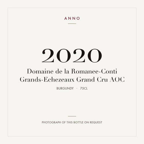 Domaine de la Romanee-Conti Grands-Echezeaux Grand Cru 2020 AOC 0,75l, Бургундия — карточка урожая ANNO; фото настоящей бутылки по запросу