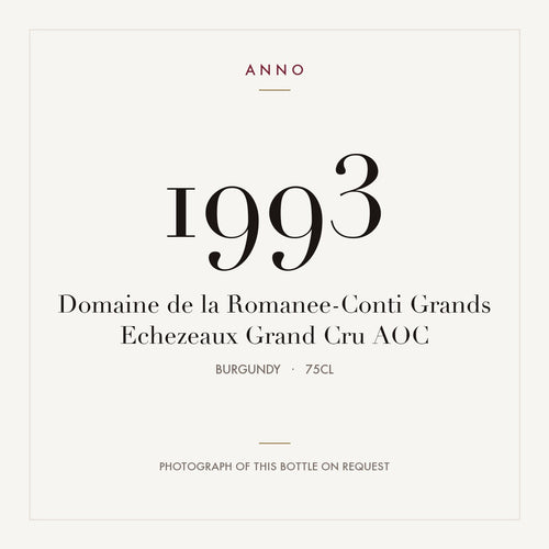 Domaine de la Romanee-Conti Grands Echezeaux Grand Cru 1993 AOC 0,75l, Burgund — ANNO-Jahrgangskarte; Foto der tatsächlichen Flasche auf Anfrage