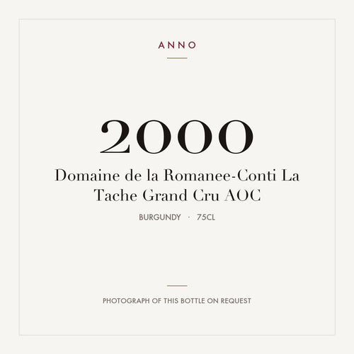 Domaine de la Romanee-Conti La Tache Grand Cru 2000 AOC 0,75l, Borgogna — card dell'annata ANNO; foto della bottiglia reale disponibile su richiesta