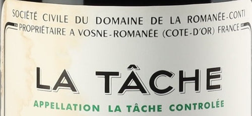 Domaine de la Romanee-Conti La Tache Grand Cru AOC — wine label, illustrative image