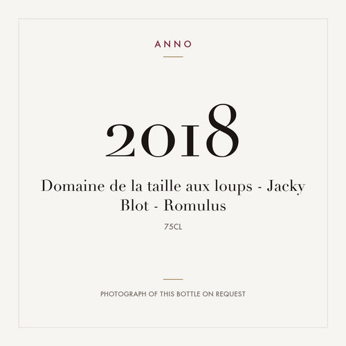 Domaine de la Taille aux Loups Romulus 2018 AOC 0,75l — ANNO vintage card; photograph of the actual bottle available on request