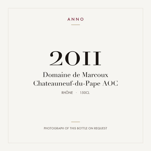 Domaine de Marcoux Chateauneuf-du-Pape 2011 AOC 1,5l, Rhône — ANNO-jaargangkaart; foto van de echte fles op aanvraag