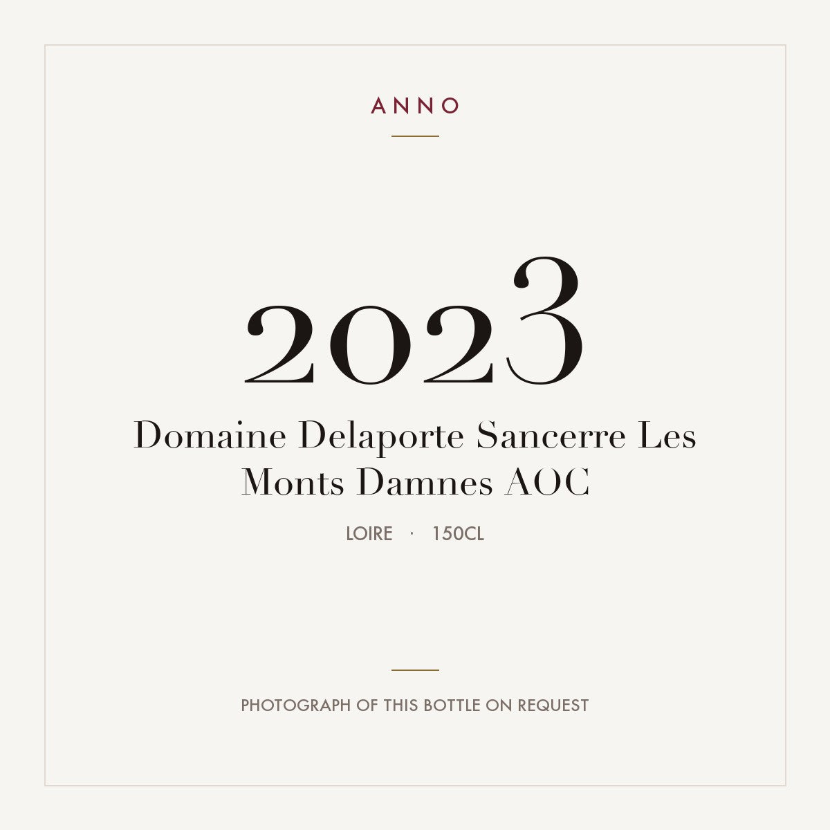 Domaine Delaporte Sancerre Les Monts Damnes 2023 AOC 1,5l, Loire — ANNO-Jahrgangskarte; Foto der tatsächlichen Flasche auf Anfrage