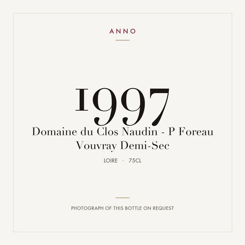 Domaine du Clos Naudin - P Foreau Vouvray Demi-Sec 1997 0,75l, 羅亞爾河 — ANNO 年份卡；實際酒瓶照片可應要求提供