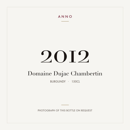 Domaine Dujac Chambertin 2012 1,5l — card dell'annata ANNO; foto della bottiglia reale disponibile su richiesta