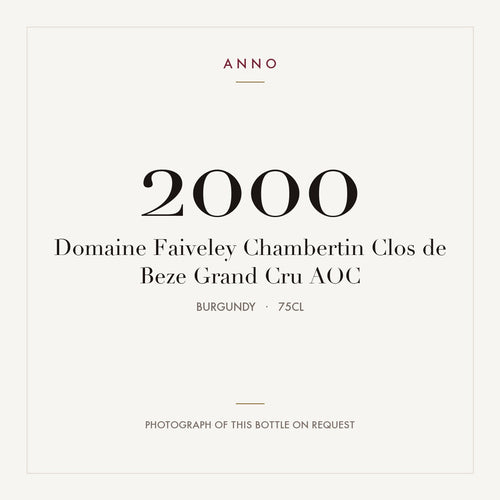 Domaine Faiveley Chambertin Clos de Beze Grand Cru 2000 AOC 0,75l, 勃根地 — ANNO 年份卡；實際酒瓶照片可應要求提供