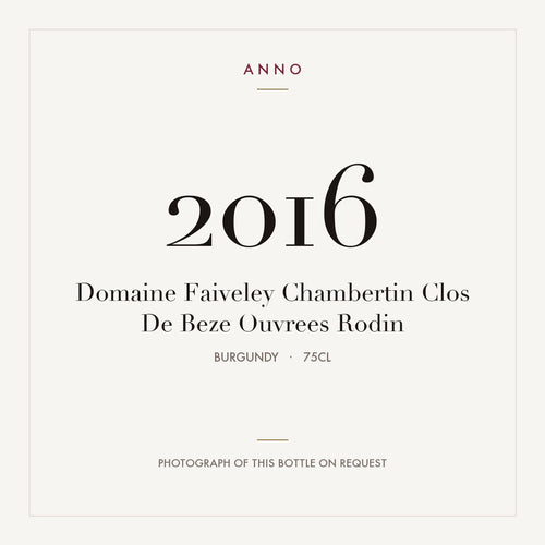 Domaine Faiveley Chambertin Clos De Beze Ouvrees Rodin 2016 0,75l — ANNO-årgangskort; foto af den faktiske flaske på forespørgsel