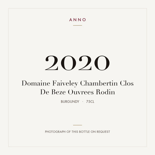 Domaine Faiveley Chambertin Clos De Beze Ouvrees Rodin 2020 0,75l — ANNO vintage card; photograph of the actual bottle available on request