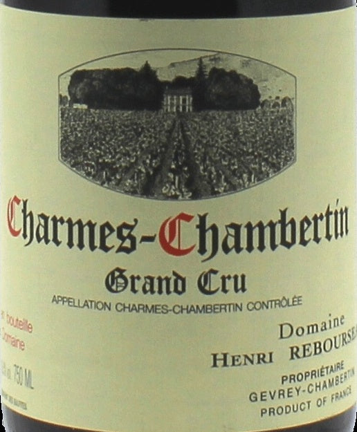 Domaine Henri Rebourseau Charmes-Chambertin Grand Cru 2018 AOC 0,75l — etiqueta del vino, imagen ilustrativa