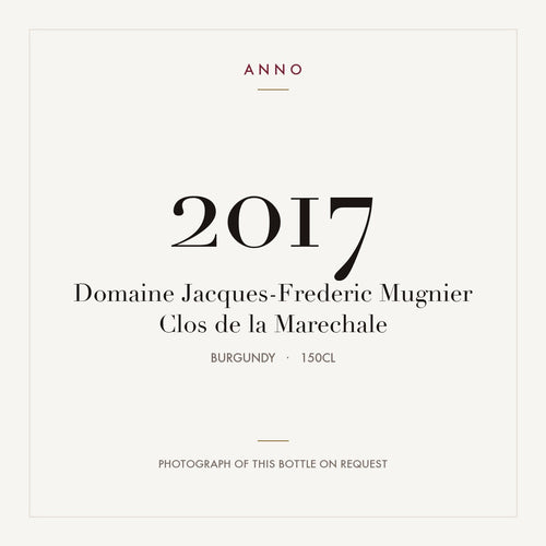 Domaine Jacques-Frederic Mugnier Clos de la Marechale 2017 1,5l from Burgundy — ANNO vintage card; photograph of the actual bottle available on request