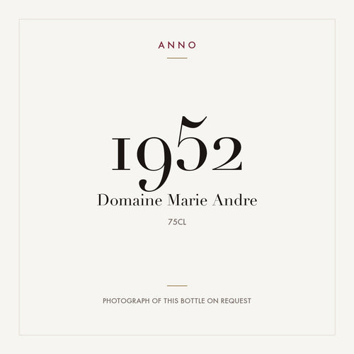 Domaine Marie Andre Pommard 1952 0,75l — carte millésime ANNO ; photo de la bouteille réelle disponible sur demande