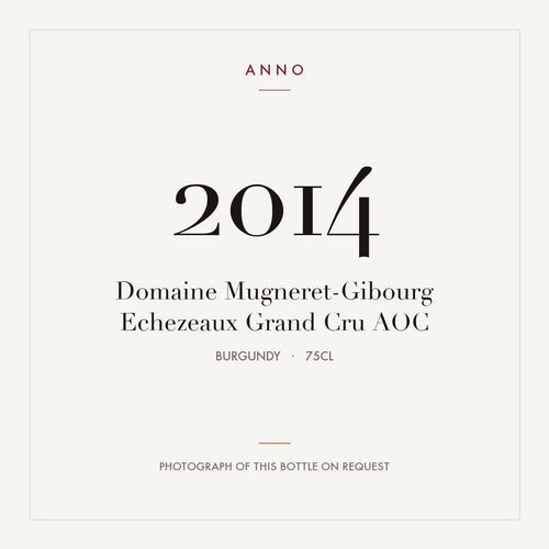 Domaine Mugneret-Gibourg Echezeaux Grand Cru 2014 AOC 0,75l from Burgundy — ANNO vintage card; photograph of the actual bottle available on request