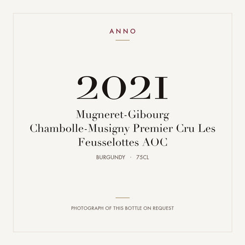 Mugneret-Gibourg Chambolle-Musigny Premier Cru Les Feusselottes 2021 AOC 0,75l, Bourgogne — ANNO-årgangskort; foto af den faktiske flaske på forespørgsel