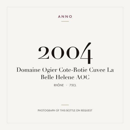 Domaine Ogier Cote-Rotie Cuvee La Belle Helene 2004 AOC 0,75l from Rhône — ANNO vintage card; photograph of the actual bottle available on request