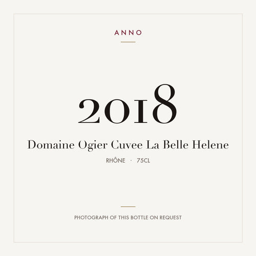 Domaine Ogier Cuvee La Belle Helene 2018 0,75l from Rhône — ANNO vintage card; photograph of the actual bottle available on request
