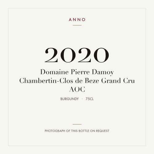 Domaine Pierre Damoy Chambertin-Clos de Beze Grand Cru 2020 AOC 0,75l from Burgundy — ANNO vintage card; photograph of the actual bottle available on request