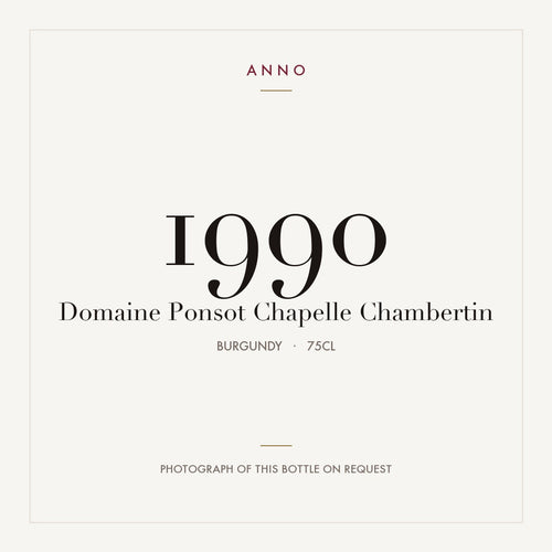 Domaine Ponsot Chapelle-Chambertin Grand Cru 1990 AOC 0,75l — ANNOヴィンテージカード。実際のボトルの写真はご要望に応じてご用意します