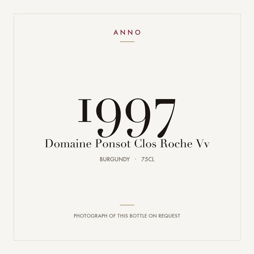 Domaine Ponsot Clos Roche Vv 1997 0,75l — cartão de colheita ANNO; fotografia da garrafa real disponível a pedido