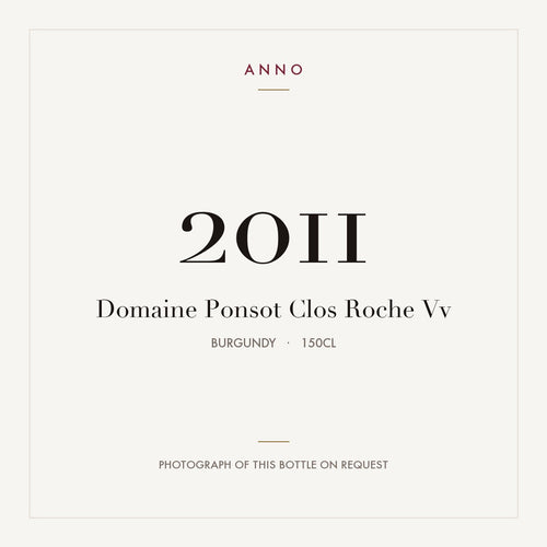 Domaine Ponsot Clos Roche Vv 2011 1,5l — cartão de colheita ANNO; fotografia da garrafa real disponível a pedido