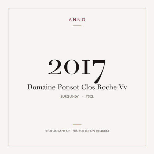 Domaine Ponsot Clos Roche Vv 2017 0,75l — ANNO-Jahrgangskarte; Foto der tatsächlichen Flasche auf Anfrage