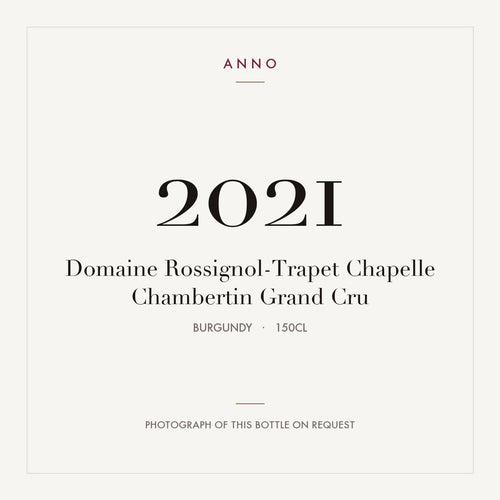 Domaine Rossignol-Trapet Chapelle-Chambertin Grand Cru 2021 AOC 1,5l — card dell'annata ANNO; foto della bottiglia reale disponibile su richiesta