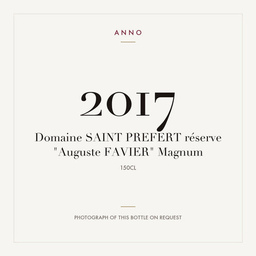 Domaine Saint Prefert Chateauneuf-du-Pape Reserve Auguste Favier 2017 AOC 1,5l — ANNO 年份卡；實際酒瓶照片可應要求提供