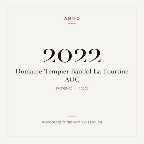Domaine Tempier Bandol La Tourtine 2022 AOC 1,5l, Provence — ANNO-jaargangkaart; foto van de echte fles op aanvraag