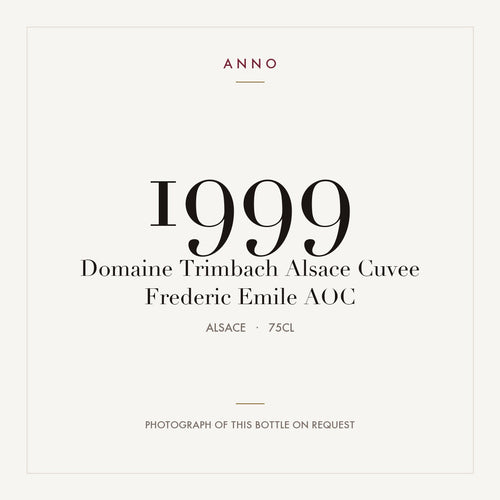 Domaine Trimbach Alsace Cuvee Frederic Emile 1999 AOC 0,75l from Alsace — ANNO vintage card; photograph of the actual bottle available on request
