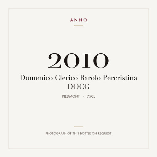 Domenico Clerico Barolo Percristina 2010 DOCG 0,75l, Piemonte — card dell'annata ANNO; foto della bottiglia reale disponibile su richiesta