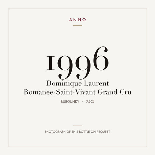 Dominique Laurent Romanee-Saint-Vivant Grand Cru 1996 AOC 0,75l — ANNO vintage card; photograph of the actual bottle available on request