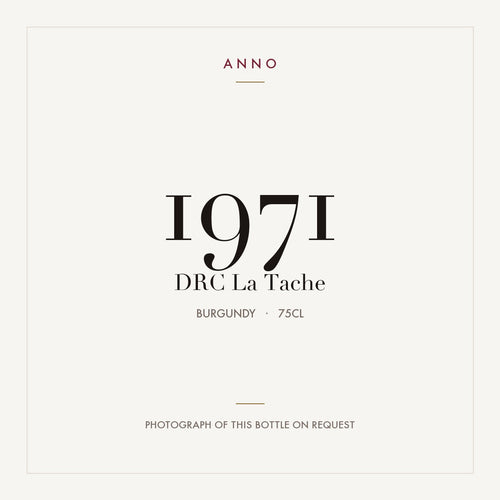 DRC La Tache 1971 0,75l — ANNO vintage card; photograph of the actual bottle available on request
