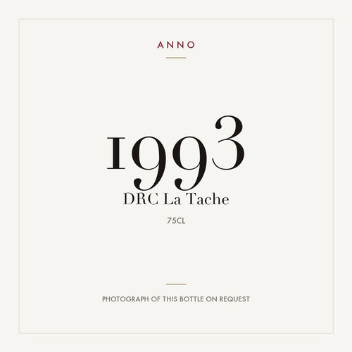 Domaine de la Romanee-Conti La Tache Grand Cru 1993 AOC 0,75l — card dell'annata ANNO; foto della bottiglia reale disponibile su richiesta