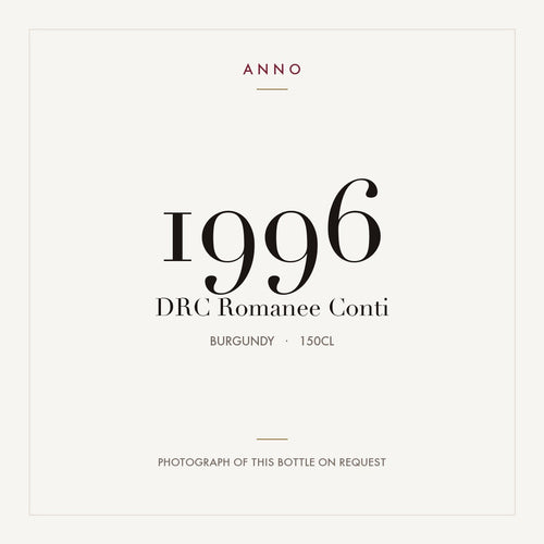 Domaine de la Romanee-Conti Romanee-Conti Grand Cru 1996 AOC 1,5l — ANNO vintage card; photograph of the actual bottle available on request