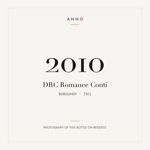 Domaine de la Romanee-Conti Romanee-Conti Grand Cru 2010 AOC 0,75l — card dell'annata ANNO; foto della bottiglia reale disponibile su richiesta