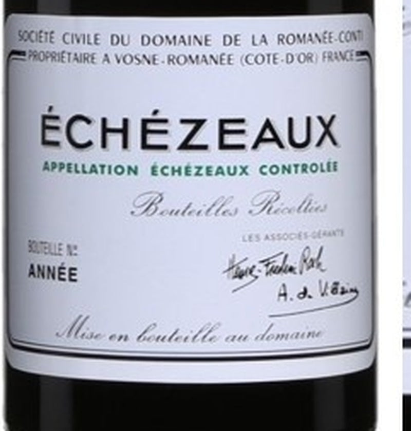 Domaine de la Romanee-Conti Echezeaux Grand Cru AOC — wine label, illustrative image