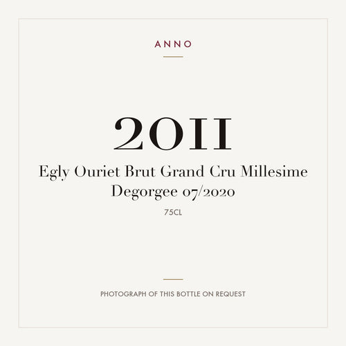 Egly Ouriet Brut Grand Cru Millesime Degorgee 07/ 2011 0,75l — ANNO vintage card; photograph of the actual bottle available on request