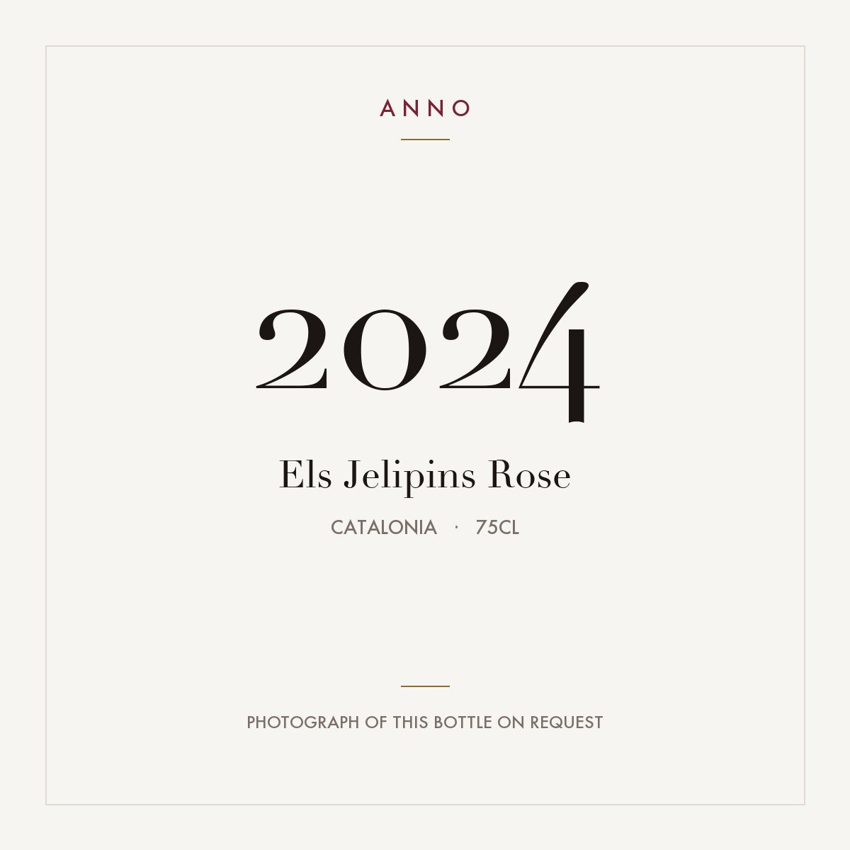 Els Jelipins Rose 2024 0,75l from Catalonia — ANNO vintage card; photograph of the actual bottle available on request