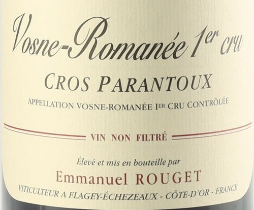 Emmanuel Rouget Vosne-Romanee Cros Parantoux AOC — wine label, illustrative image