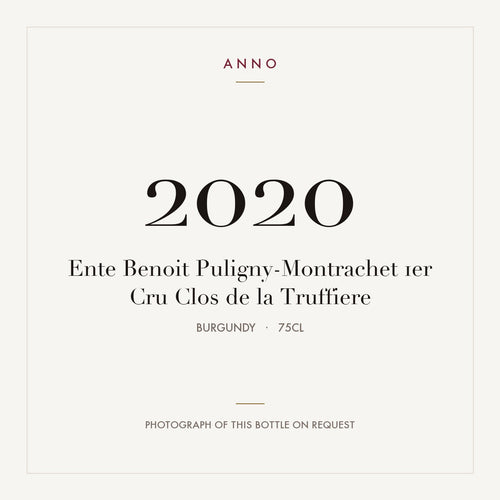 Ente Benoit Puligny-Montrachet 1er Cru Clos de la Truffiere 2020 0,75l from Burgundy — ANNO vintage card; photograph of the actual bottle available on request