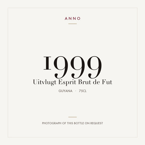 Uitvlugt Esprit Brut de Fut 1999 0,75l from Guyana — ANNO vintage card; photograph of the actual bottle available on request