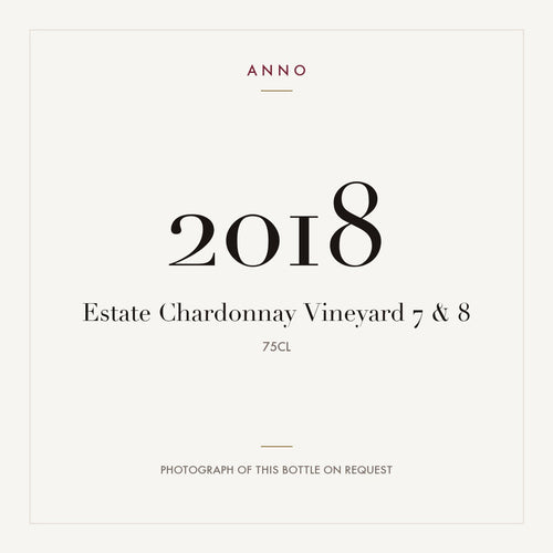 Vineyard 7 & 8 Estate Chardonnay 2018 0,75l — ANNO vintage card; photograph of the actual bottle available on request