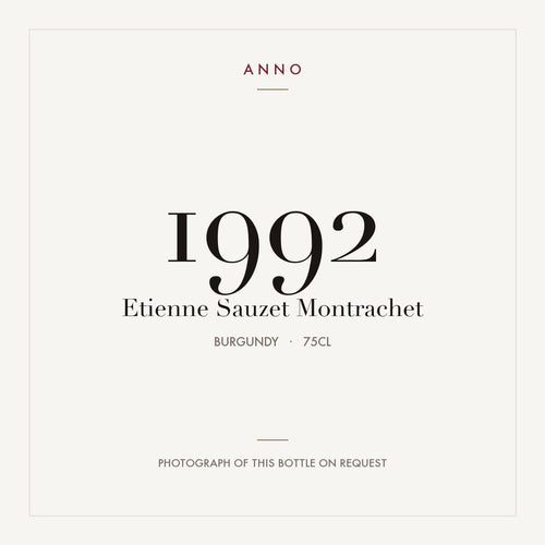 Etienne Sauzet Montrachet Grand Cru 1992 AOC 0,75l — ANNO vintage card; photograph of the actual bottle available on request
