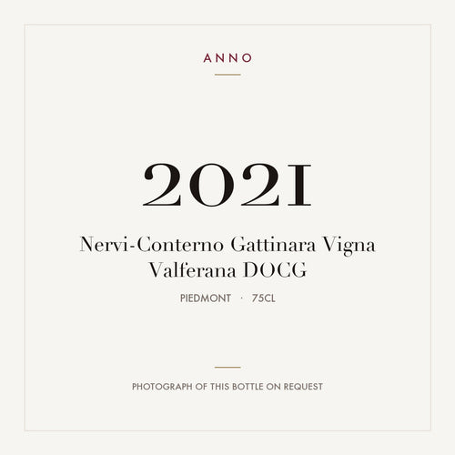 Nervi-Conterno Gattinara Vigna Valferana 2021 DOCG 0,75l from Piedmont — ANNO vintage card; photograph of the actual bottle available on request
