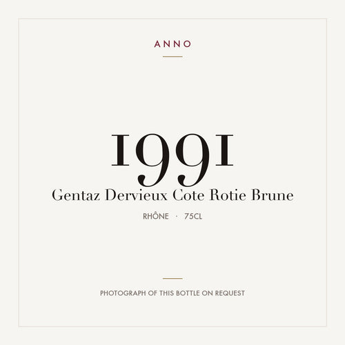 Gentaz-Dervieux Cote-Rotie Brune 1991 AOC 0,75l — card dell'annata ANNO; foto della bottiglia reale disponibile su richiesta