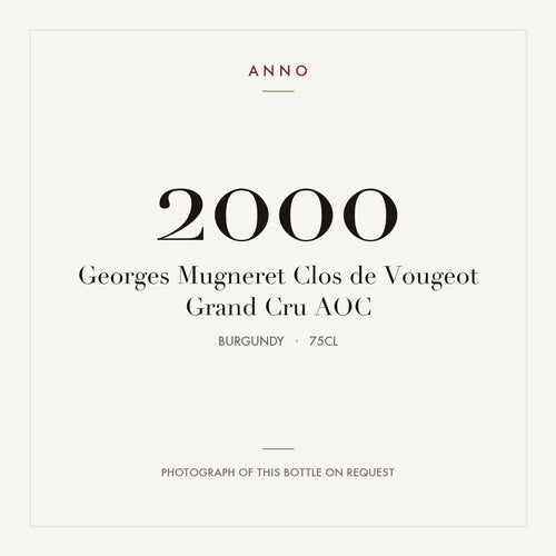 Georges Mugneret Clos de Vougeot Grand Cru 2000 AOC 0,75l, Bourgogne — ANNO-årgangskort; foto af den faktiske flaske på forespørgsel