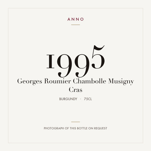 Georges Roumier Chambolle-Musigny Premier Cru Les Cras 1995 AOC 0,75l — ANNOヴィンテージカード。実際のボトルの写真はご要望に応じてご用意します