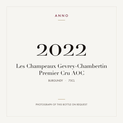 Les Champeaux Gevrey-Chambertin Premier Cru 2022 AOC 0,75l from Burgundy — ANNO vintage card; photograph of the actual bottle available on request