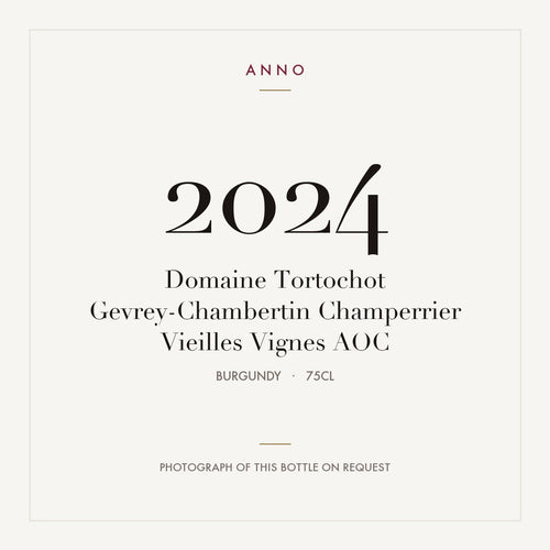 Domaine Tortochot Gevrey-Chambertin Champerrier Vieilles Vignes 2024 AOC 0,75l from Burgundy — ANNO vintage card; photograph of the actual bottle available on request
